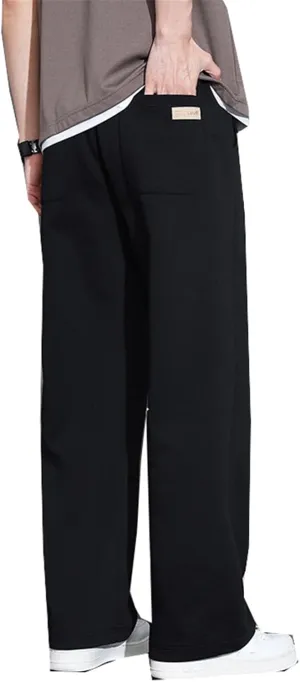 Wide-Leg Pants for Men, Spring and Autumn Loose Straight Sports Casual Trousers