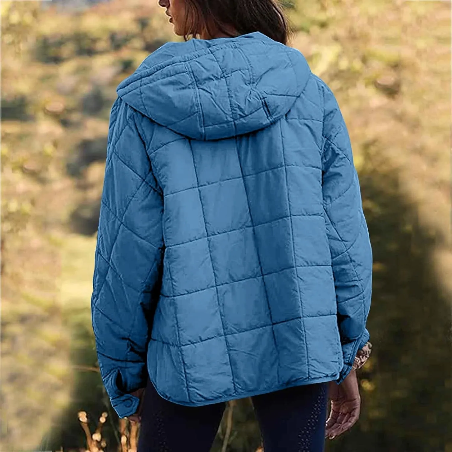 Winter Coats and Winter Casual Short Drawstring Adjustable Cotton Vest Jacket Winter Jacket Plus Size Women Faux