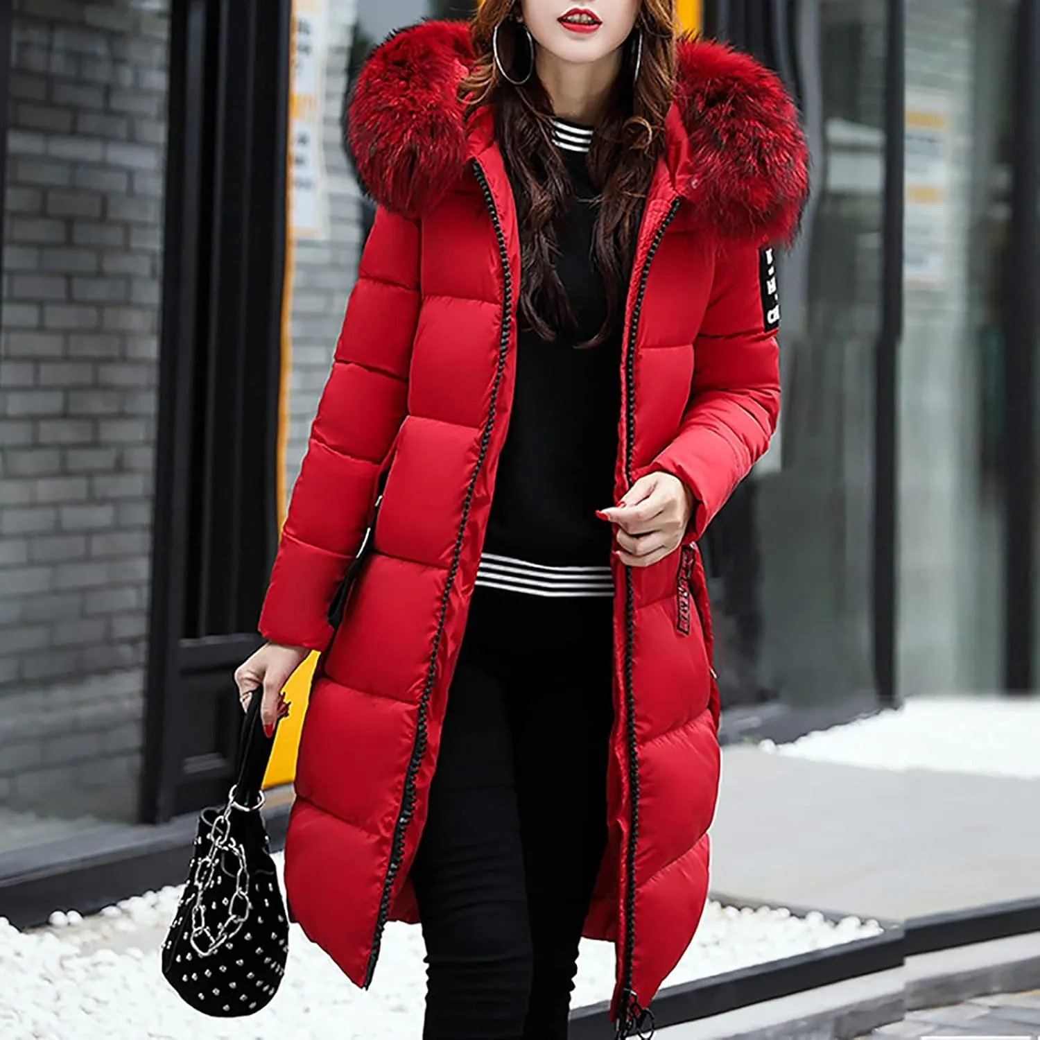 Winter Coats for Women Plus Size Long Down Jackets Puffer Hoodies Thick Winter Tops Warm Outwear