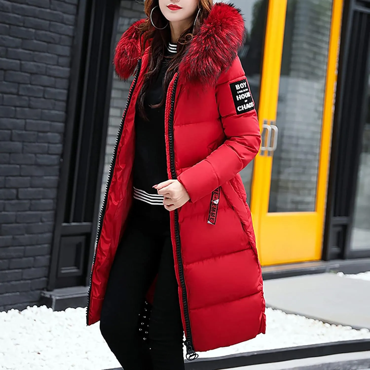 Winter Coats for Women Plus Size Long Down Jackets Puffer Hoodies Thick Winter Tops Warm Outwear