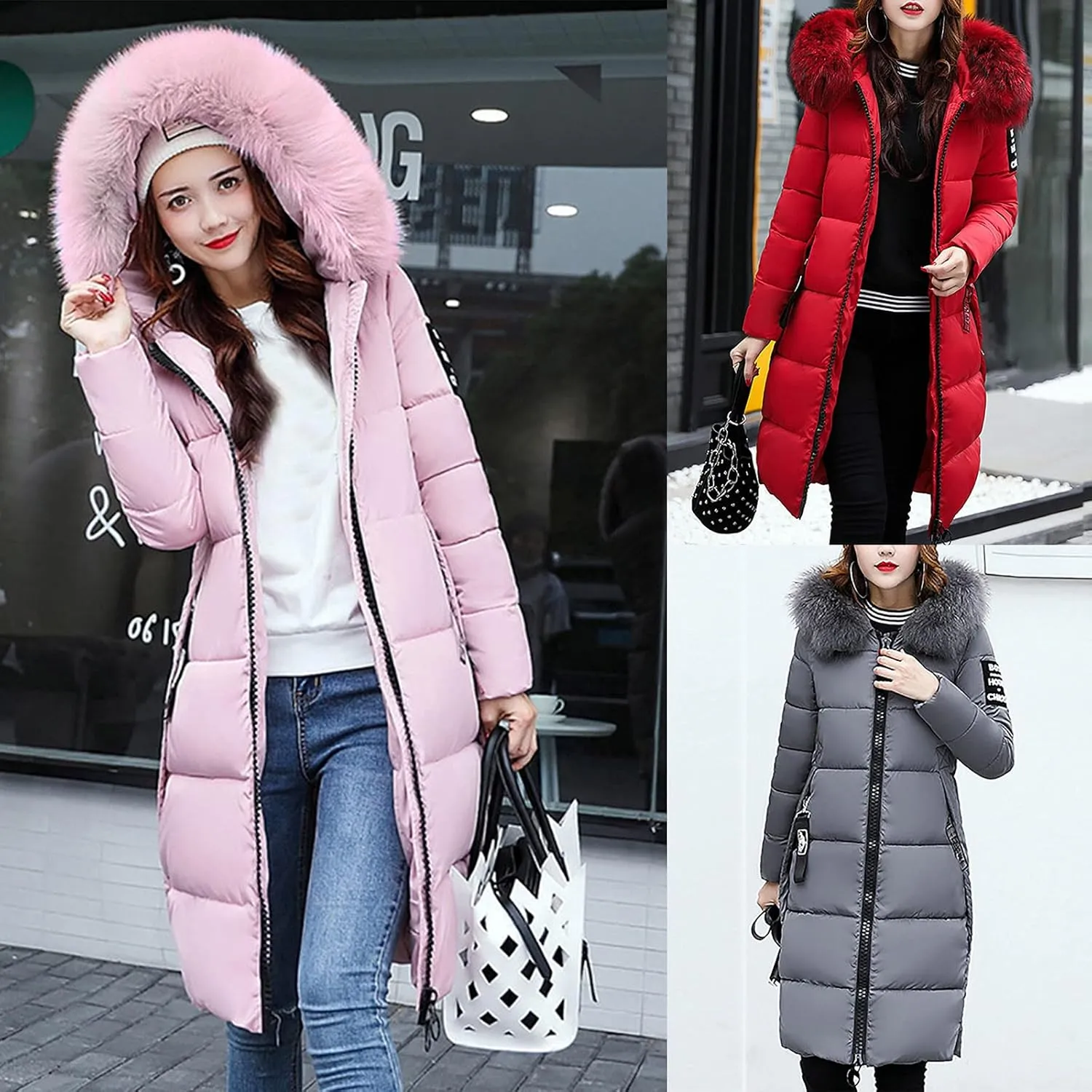 Winter Coats for Women Plus Size Long Down Jackets Puffer Hoodies Thick Winter Tops Warm Outwear