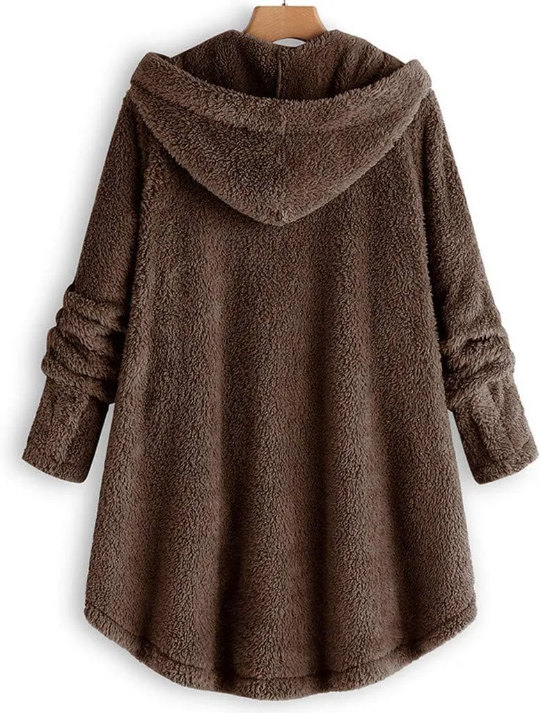 Winter Jackets Women Sherpa Lined Jacket Maternity Winter Coat Plus Size Hooded Sweater Oversized Hoodie