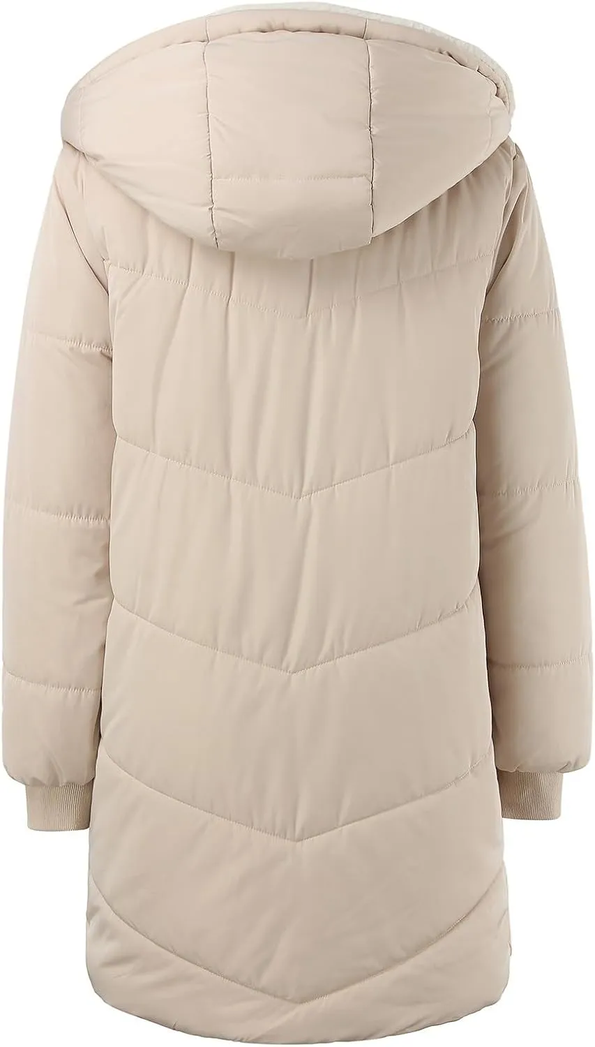 Winter Warm Coats for Women Warm Down Jacket Sherpa Fleece Lined Long Hooded Puffer Jacket Winter Fashion Clothes