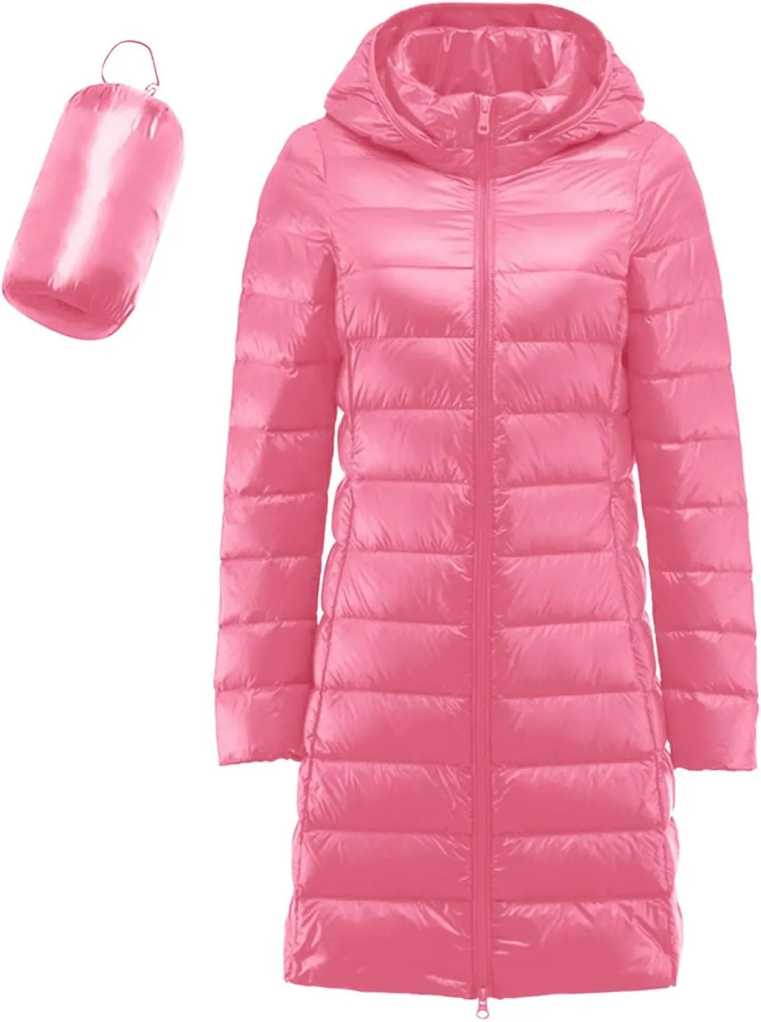Winter Warm Jacket Womens Puffer Jacket Packable Down Jacket Lightweight Slim Fit Hooded Winter Coat with Pocket