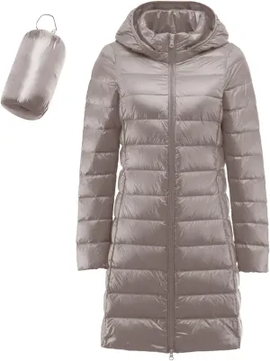 Winter Warm Jacket Womens Puffer Jacket Packable Down Jacket Lightweight Slim Fit Hooded Winter Coat with Pocket