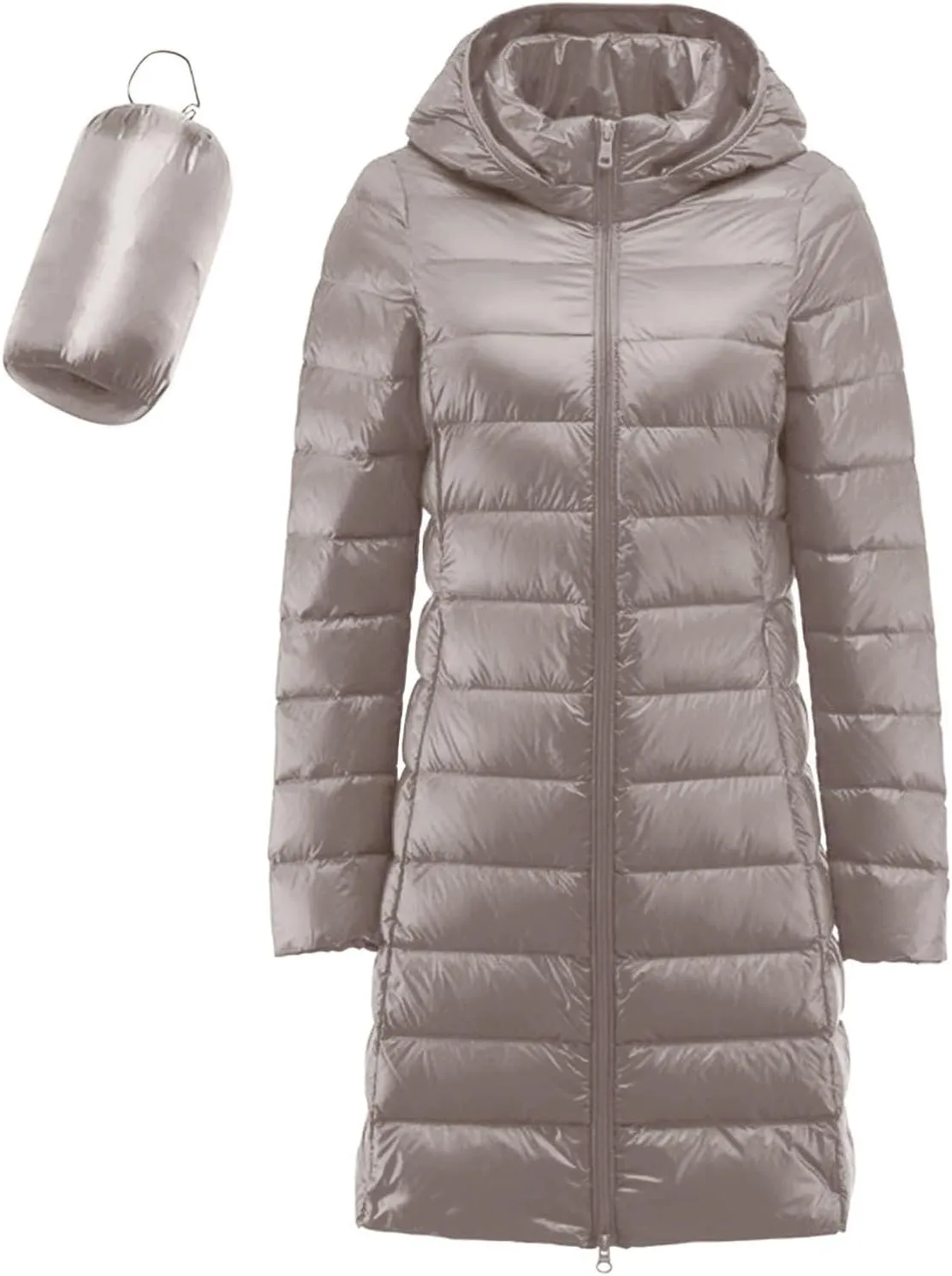 Winter Warm Jacket Womens Puffer Jacket Packable Down Jacket Lightweight Slim Fit Hooded Winter Coat with Pocket