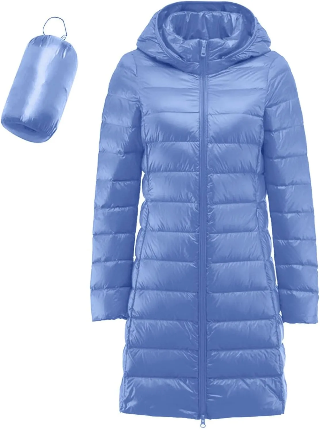 Winter Warm Jacket Womens Puffer Jacket Packable Down Jacket Lightweight Slim Fit Hooded Winter Coat with Pocket