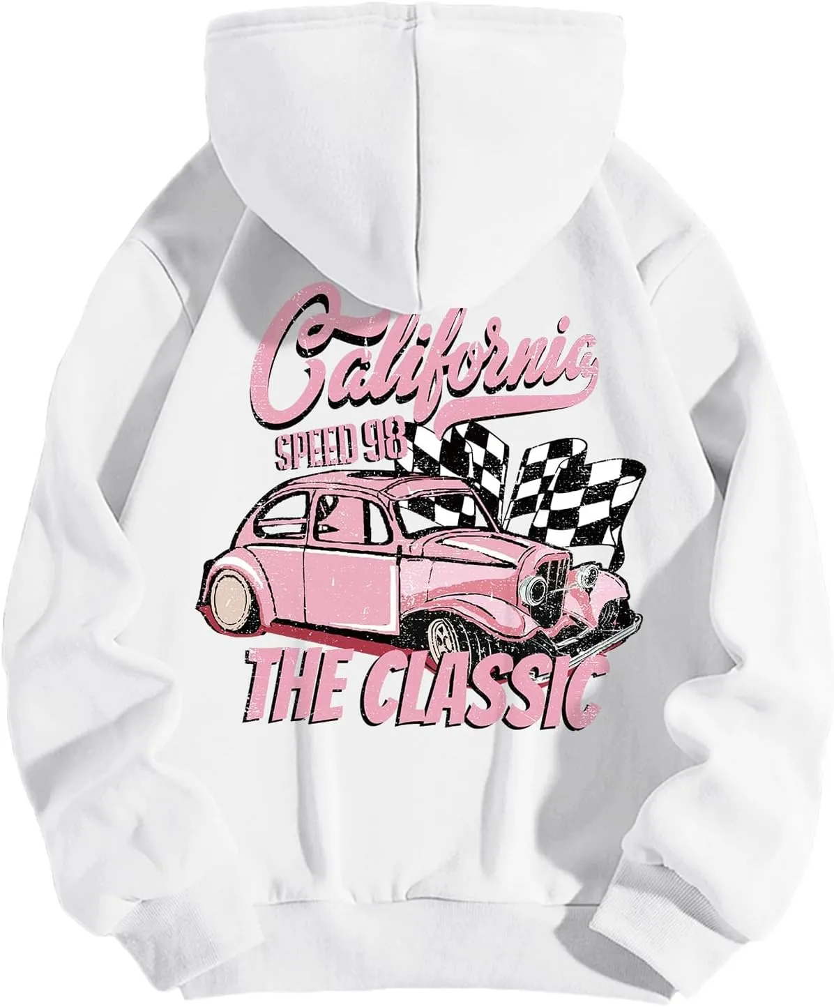 Women Long Sleeve Letter Graphic Print Oversized Hoodies Casual Drop Shoulder Thermal Hooded Sweatshirt Pullover