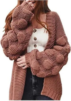 Women Oversized Cardigan Knitted Wrap Long Fall Open Front Knit CardigansCute Chunky Sweaters