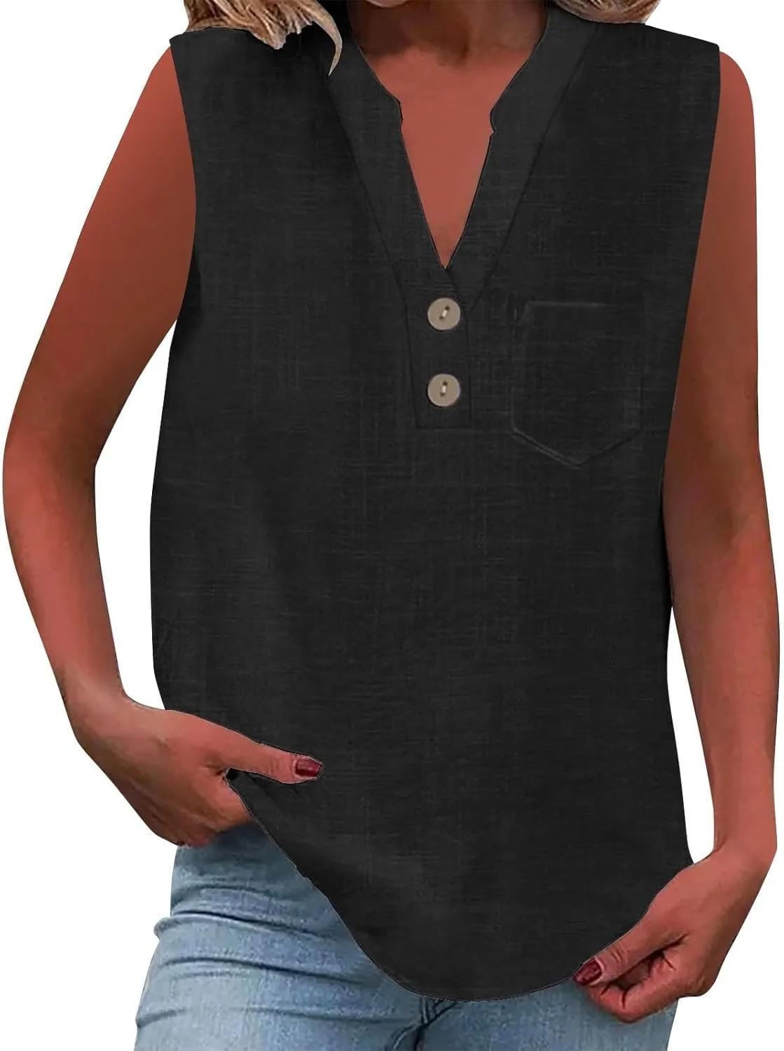 Womens Casual Button Down off shoulder Shirts Summer Fashion Cotton Linen Shirt Top Blouses with Pocket