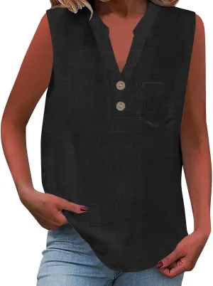 Womens Casual Button Down off shoulder Shirts Summer Fashion Cotton Linen Shirt Top Blouses with Pocket