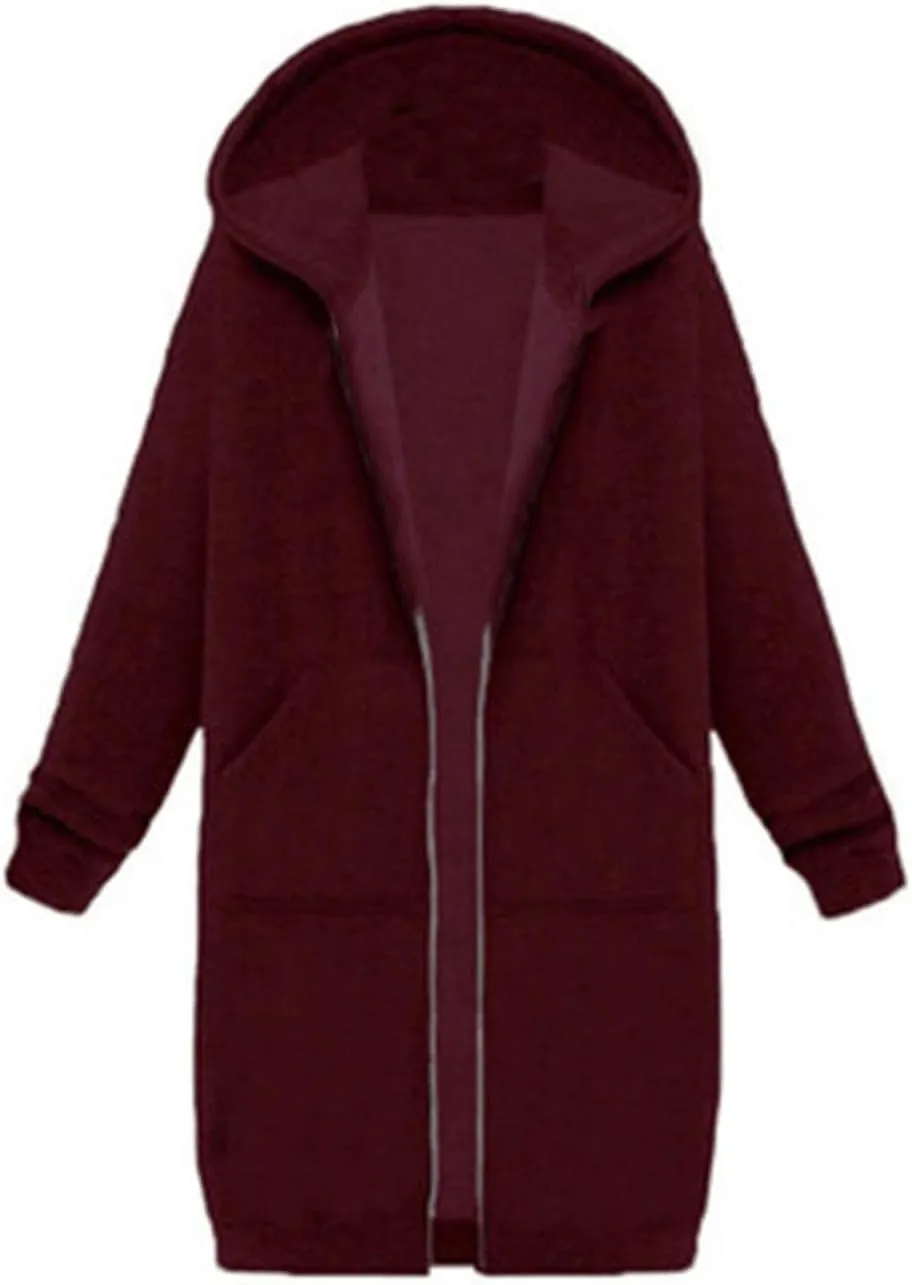 Womens Coats Winter Hoodie Mid Length Hoodie Long Sleeved Top Winter Coat Puffer Coat Winter Coats For Women Plus