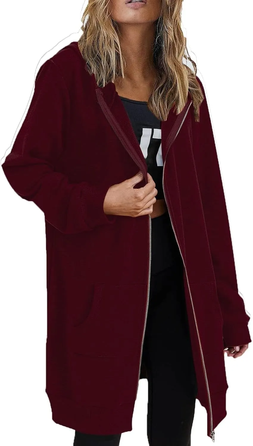 Womens Coats Winter Hoodie Mid Length Hoodie Long Sleeved Top Winter Coat Puffer Coat Winter Coats For Women Plus
