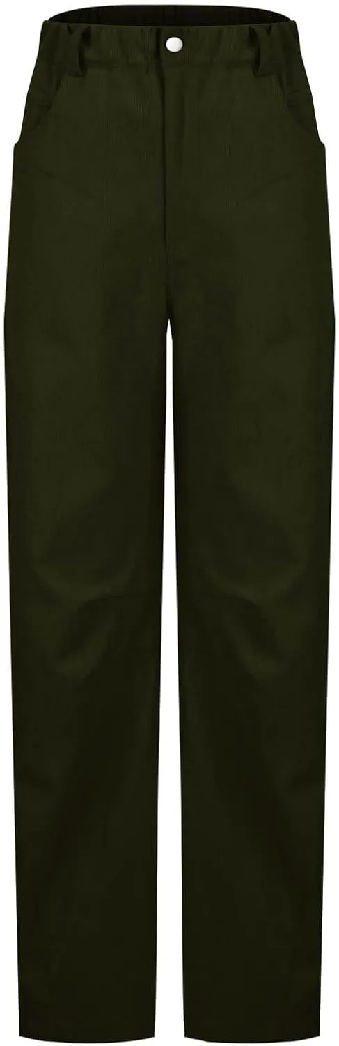 Womens Corduroy Straight Leg Pants Trendy Barrel Button Elastic Waist Trousers Lounge Mid Rise Bottoms with Pockets