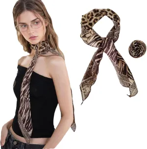 Women's Detachable Rose Flower Chiffon Scarf – Elegant Long Fashion Scarf, Versatile Hair Ribbon & Neck Kerchief