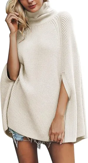 Womens Fall Fashion 2024 Turtleneck Sweaters Cable Knitted Wrap Soft Sweater Pullover Tops Trendy Outfits Baggy