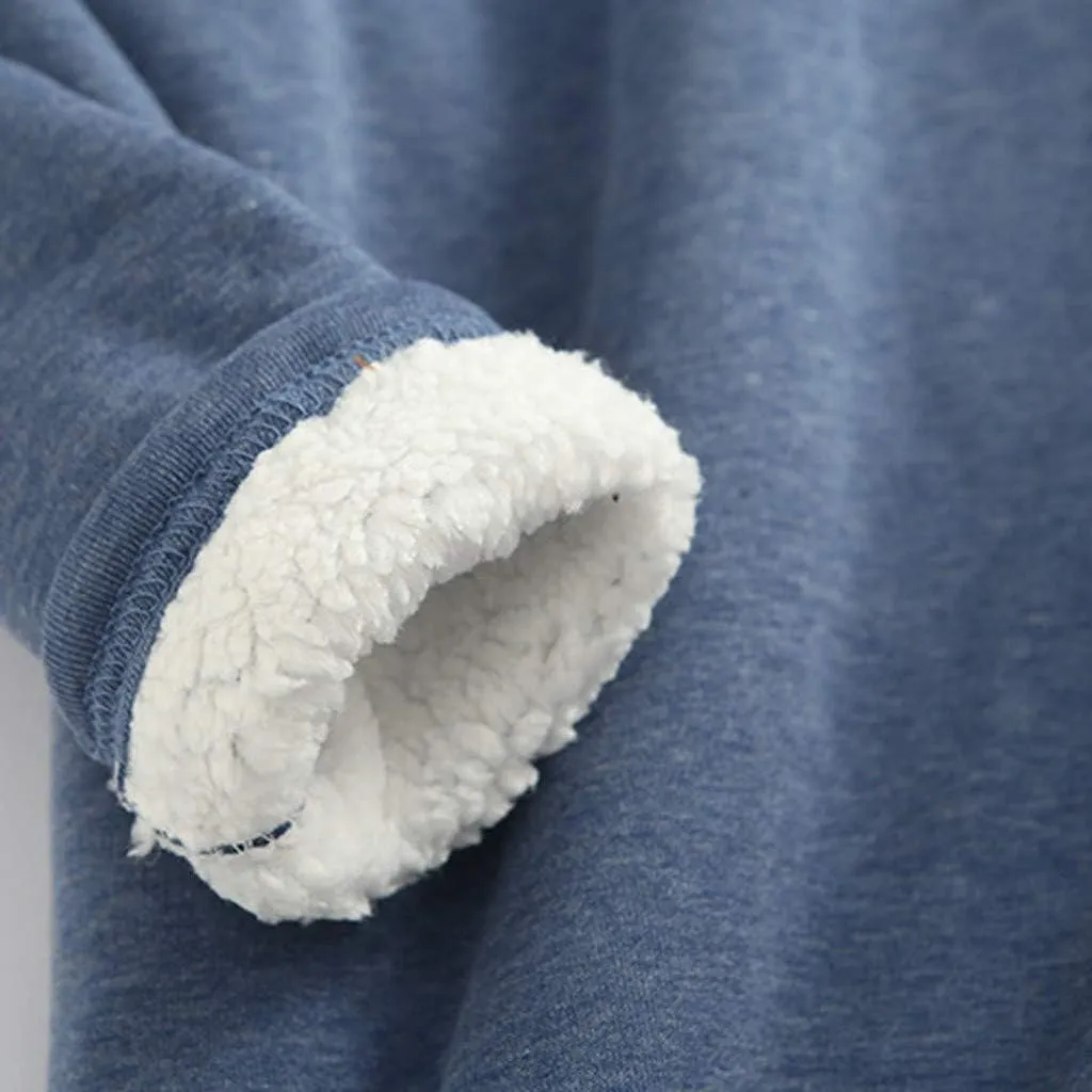 Womens Fleece Crewneck Sweatshirts Thermal Fleece Tops Round Neck Long Sleeve Pullover