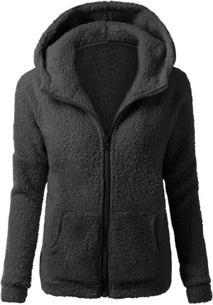 Women's Hooded Warm Winter Coat Long Sleeve Button Down Outerwear Casual Jackets Winter Long Thick Coats