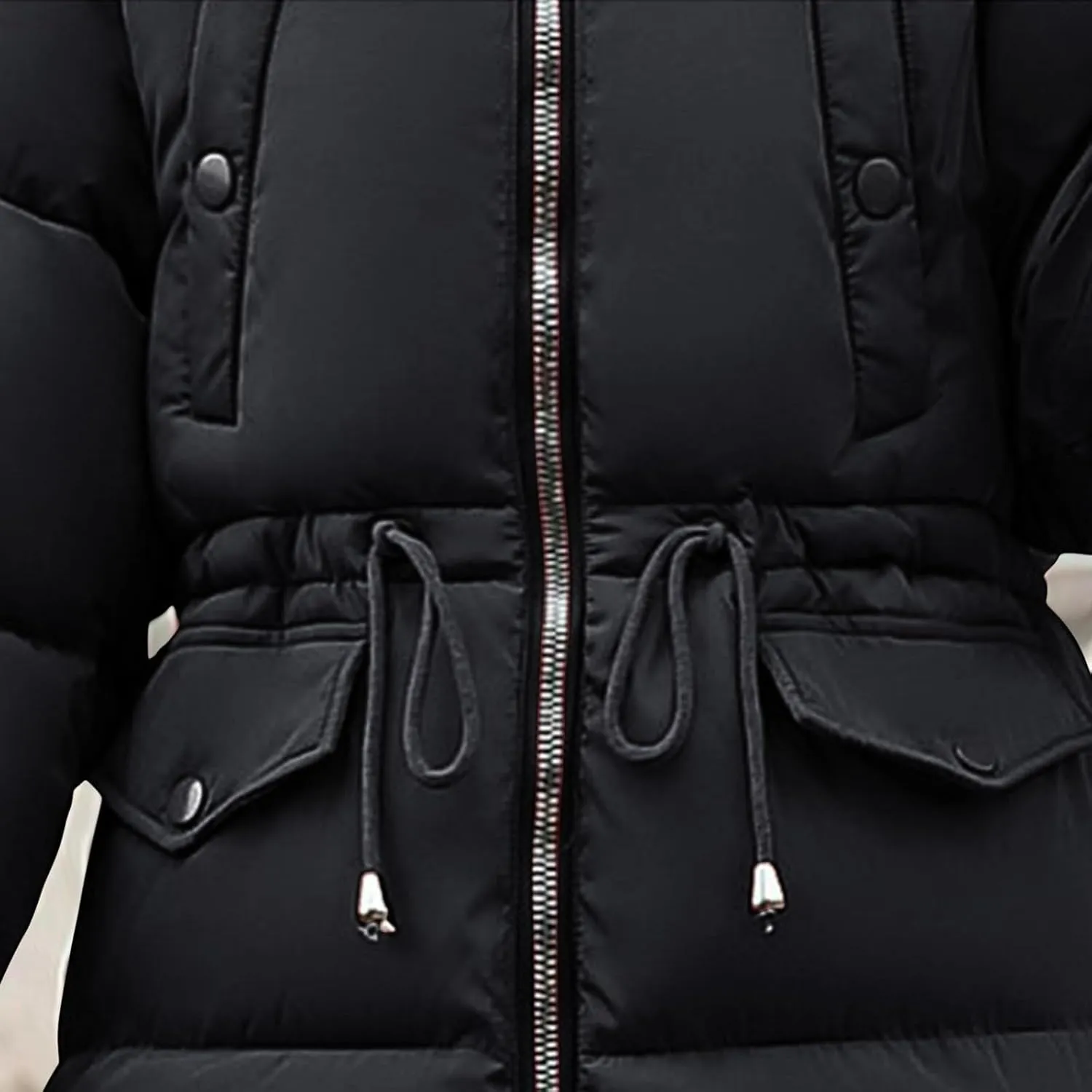 Women's Hooded Warm Winter Coat Long Sleeve Button Down Outerwear Casual Jackets Winter Long Thick Coats