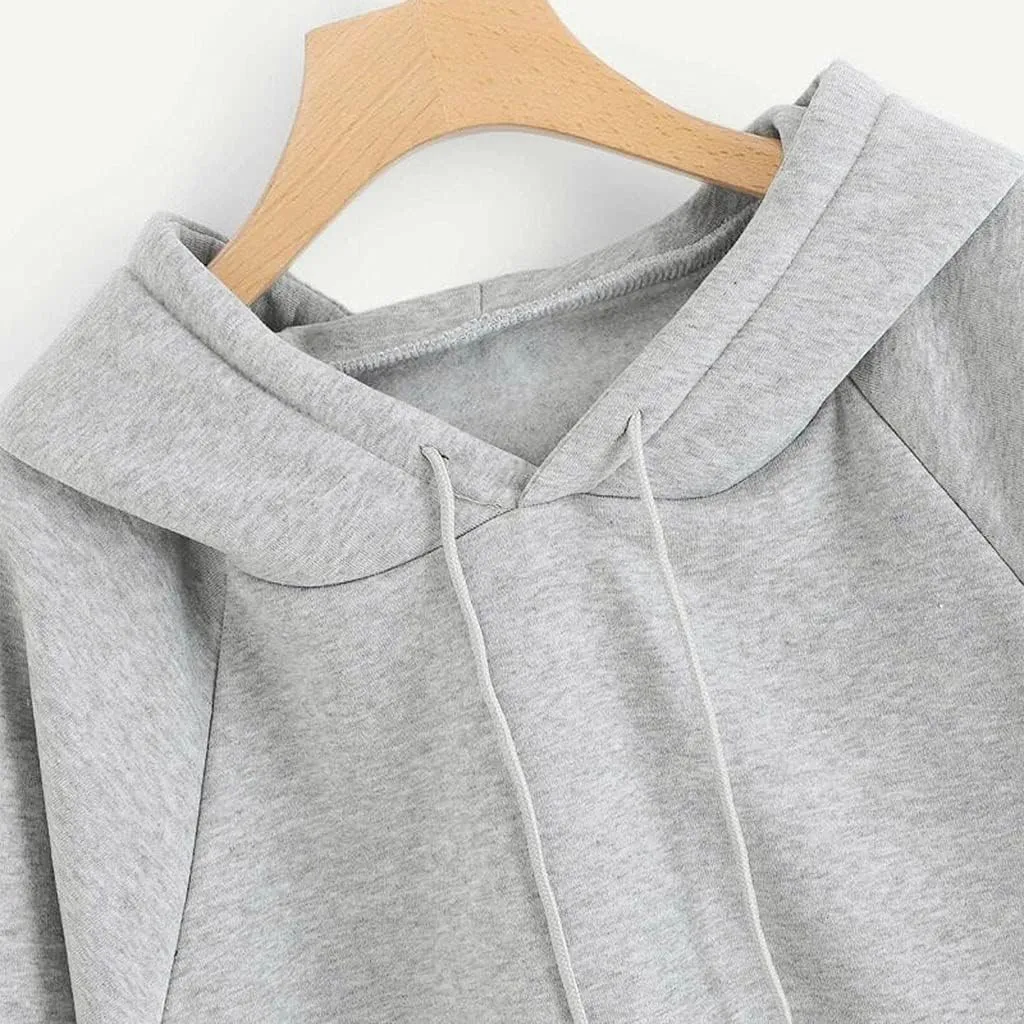 Womens Hoodies, Hoodies for Women Pullover Basic Solid Long Sleeve Crewneck Sweatshirts Teen Girls Oversized Hooded Y2k Top