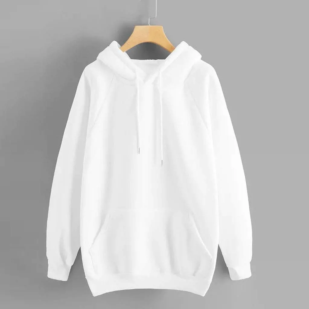 Womens Hoodies, Hoodies for Women Pullover Basic Solid Long Sleeve Crewneck Sweatshirts Teen Girls Oversized Hooded Y2k Top