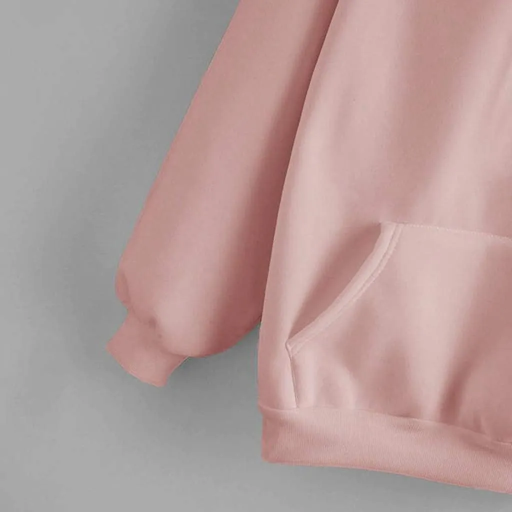 Womens Hoodies, Hoodies for Women Pullover Basic Solid Long Sleeve Crewneck Sweatshirts Teen Girls Oversized Hooded Y2k Top