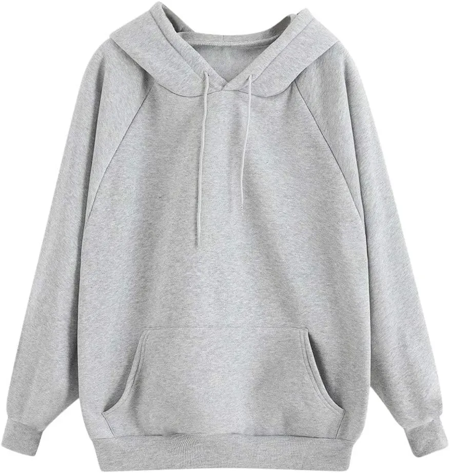 Womens Hoodies, Hoodies for Women Pullover Basic Solid Long Sleeve Crewneck Sweatshirts Teen Girls Oversized Hooded Y2k Top