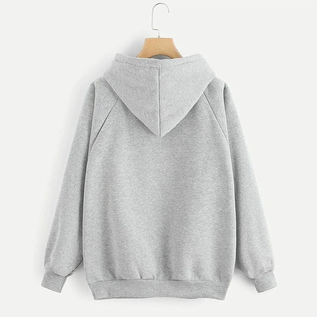 Womens Hoodies, Hoodies for Women Pullover Basic Solid Long Sleeve Crewneck Sweatshirts Teen Girls Oversized Hooded Y2k Top