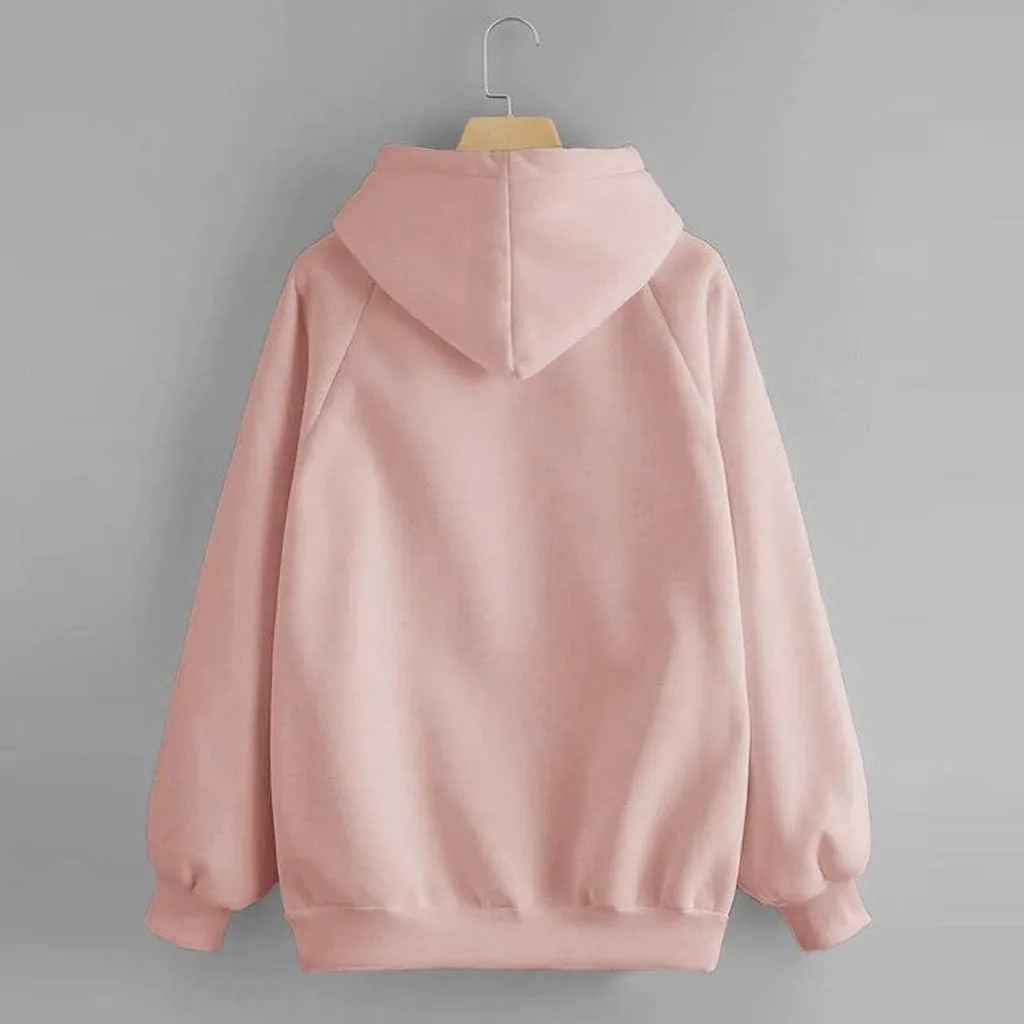 Womens Hoodies, Hoodies for Women Pullover Basic Solid Long Sleeve Crewneck Sweatshirts Teen Girls Oversized Hooded Y2k Top