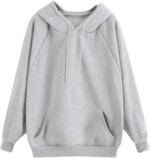 Womens Hoodies, Hoodies for Women Pullover Basic Solid Long Sleeve Crewneck Sweatshirts Teen Girls Oversized Hooded Y2k Top