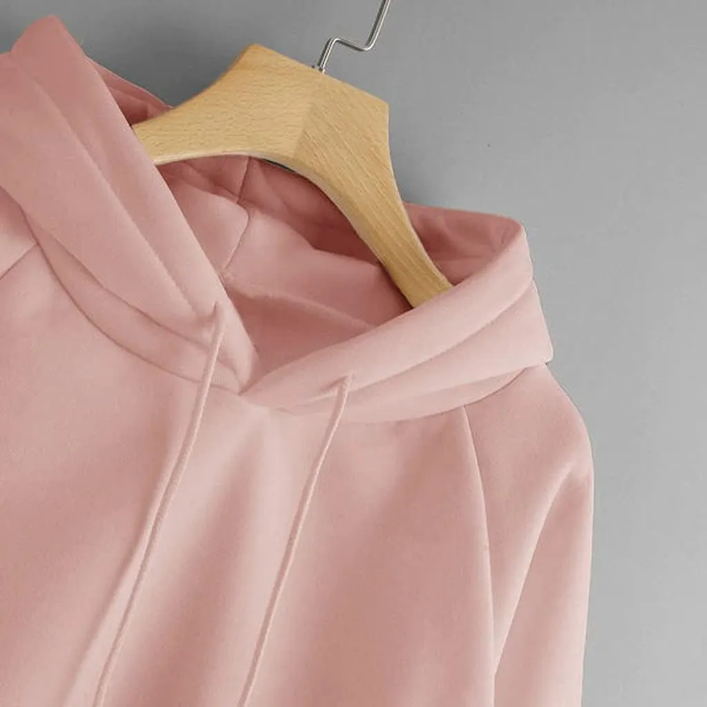 Womens Hoodies, Hoodies for Women Pullover Basic Solid Long Sleeve Crewneck Sweatshirts Teen Girls Oversized Hooded Y2k Top