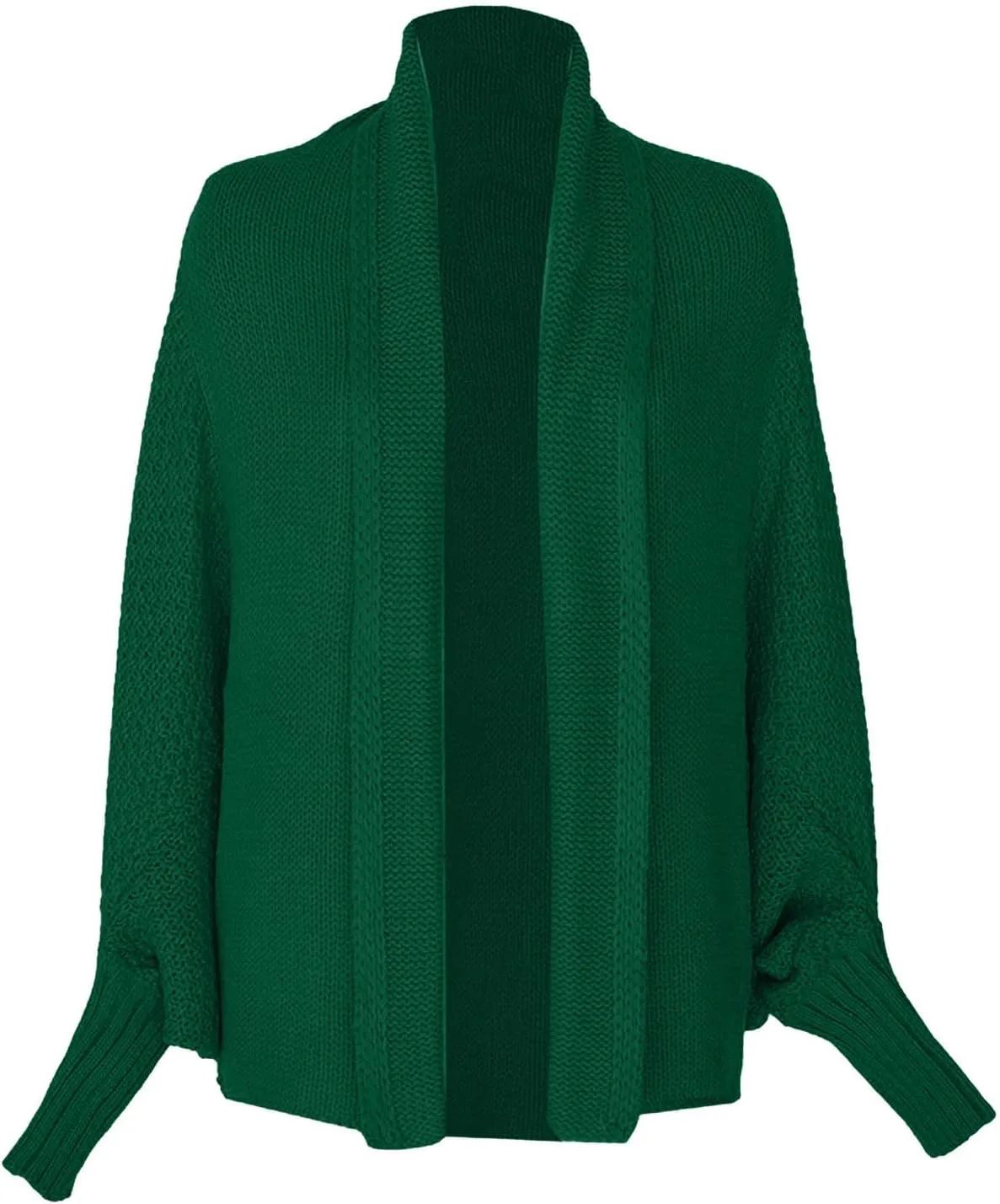 Women's Kimono Batwing Cable Open Front Knitted Cardigan Slouchy Oversized Wrap Sweater Outwear Coats Solid Color