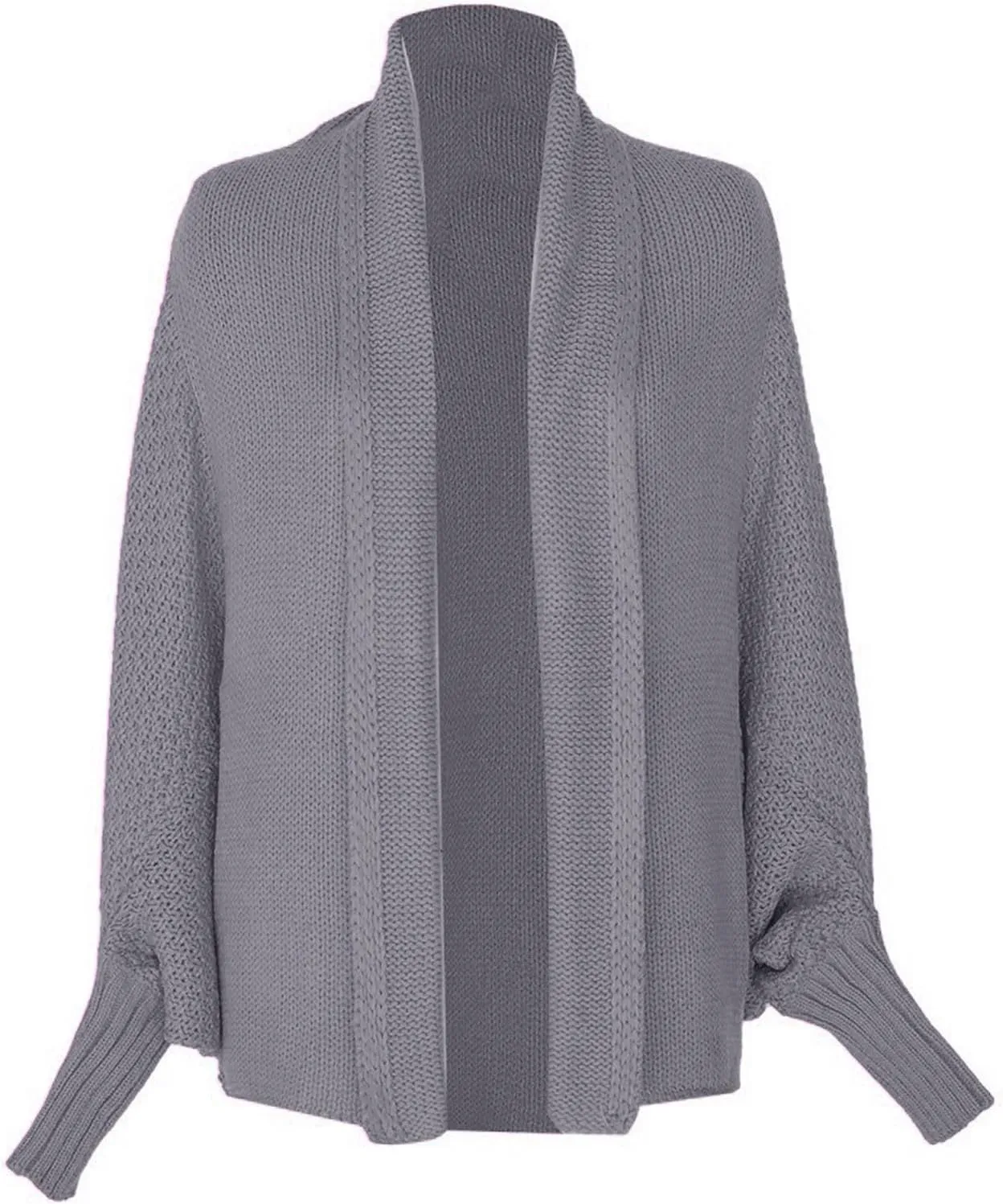 Women's Kimono Batwing Cable Open Front Knitted Cardigan Slouchy Oversized Wrap Sweater Outwear Coats Solid Color