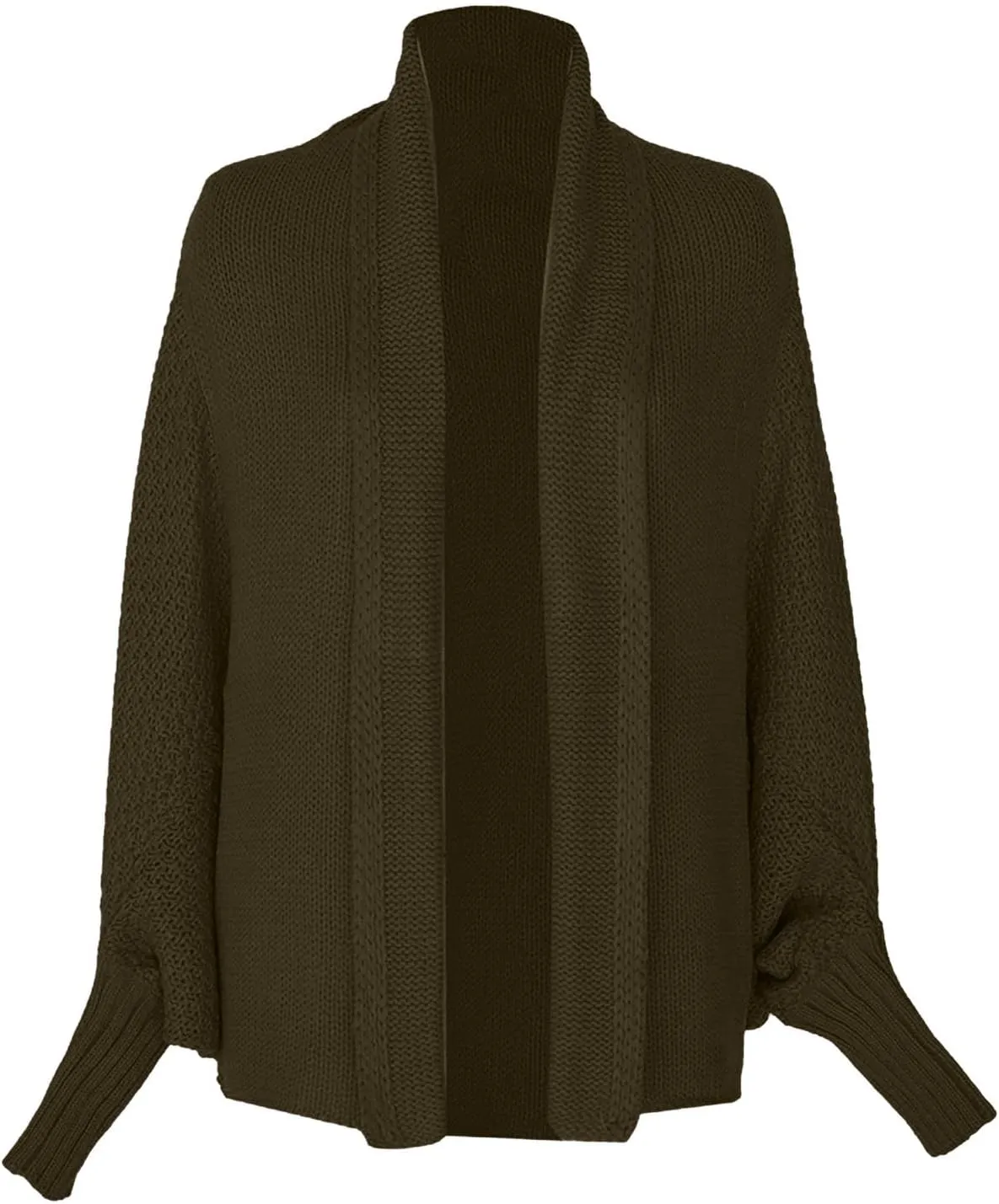 Women's Kimono Batwing Cable Open Front Knitted Cardigan Slouchy Oversized Wrap Sweater Outwear Coats Solid Color