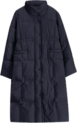 Womens Lightweight Quilted Jackets Long Puffer Down Jacket with Pockets Thickened Warm Quilted Winter Coat Outerwear