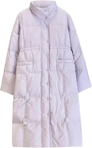 Womens Lightweight Quilted Jackets Long Puffer Down Jacket with Pockets Thickened Warm Quilted Winter Coat Outerwear