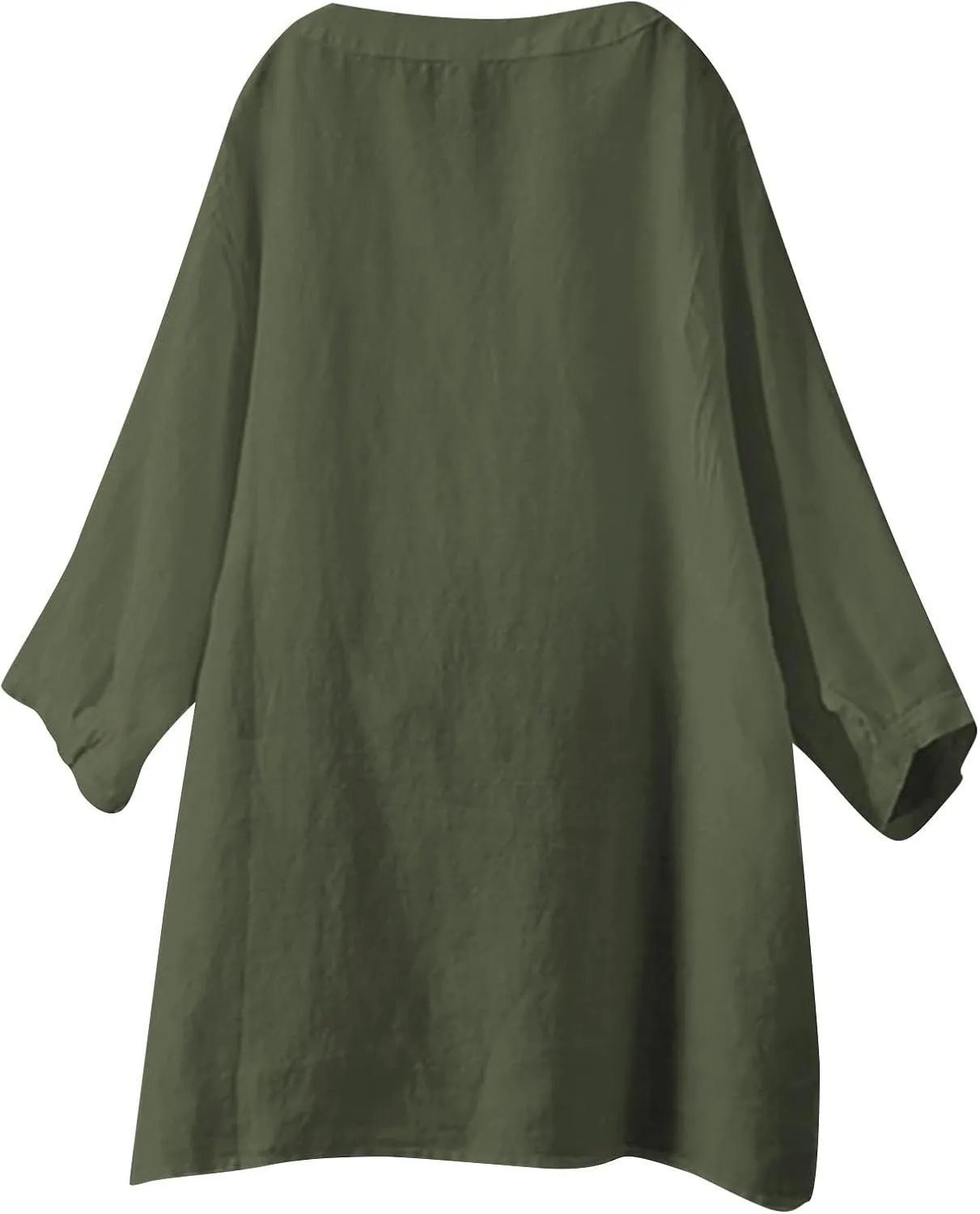 Womens Linen Button Down Shirts Summer 2025 Roll up Sleeve Oversized Boyfriend Solid Tops Casual Dressy Blouses
