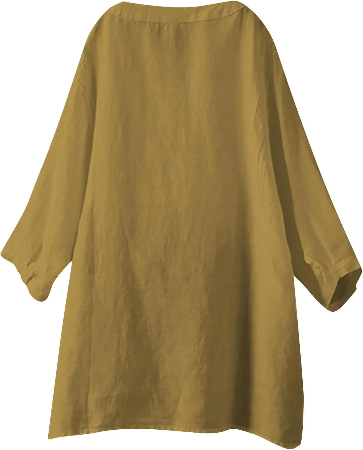 Womens Linen Button Down Shirts Summer 2025 Roll up Sleeve Oversized Boyfriend Solid Tops Casual Dressy Blouses