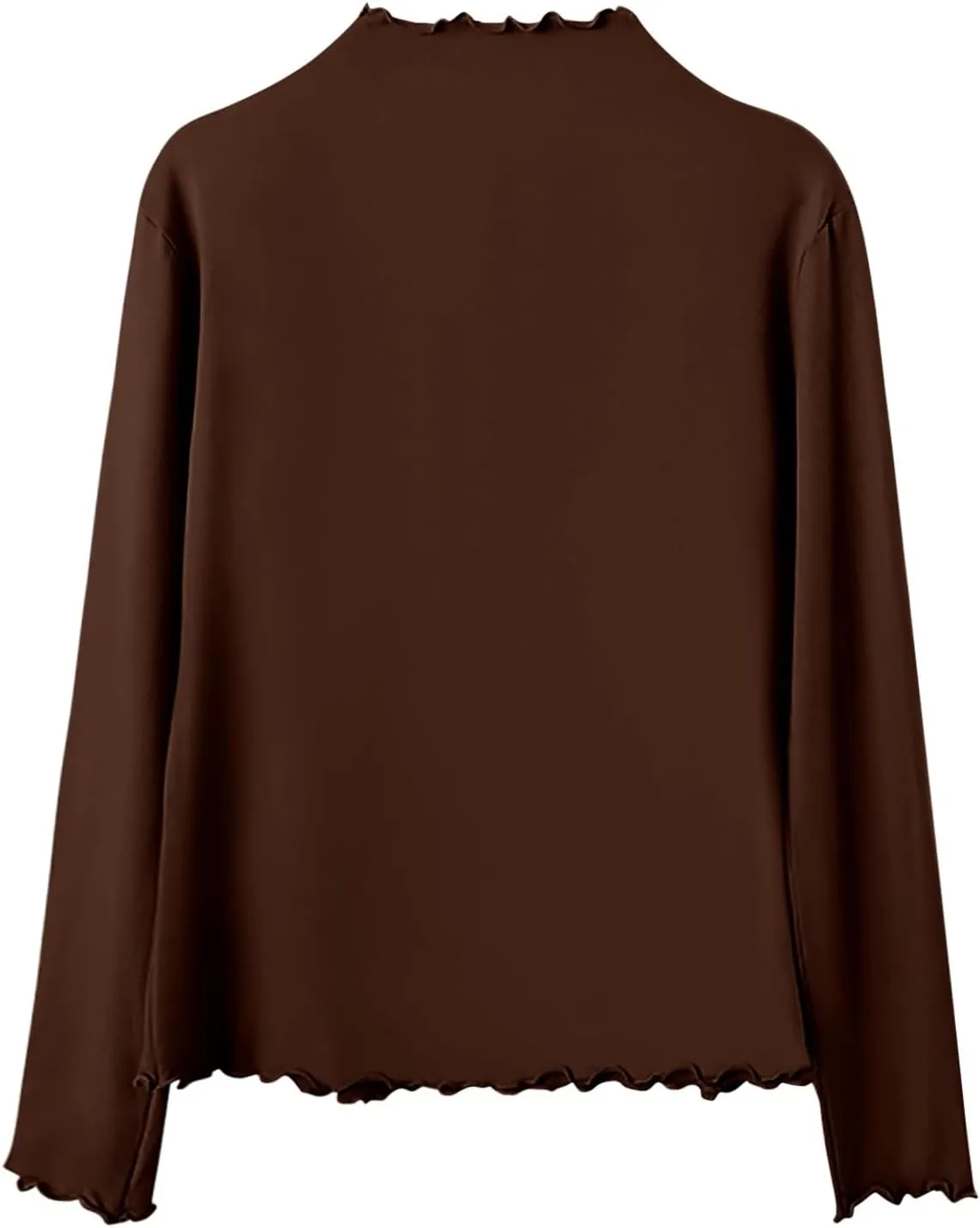 Womens Long Sleeve Crew Neck Basic Top Fall Trendy Curling Design Base Blouse Half Turtleneck Casual Y2K Basic Tshirt