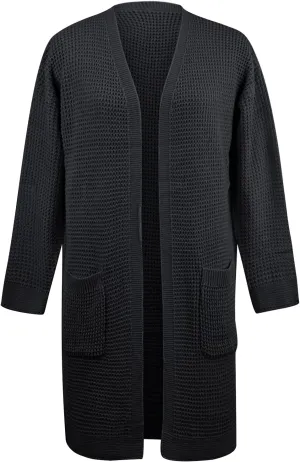 Women's Open Front Cozy Sweater Long Sleeve Chunky Knit Cardigan Coat Fashion Sweaters Outerwear with Pockets 2023