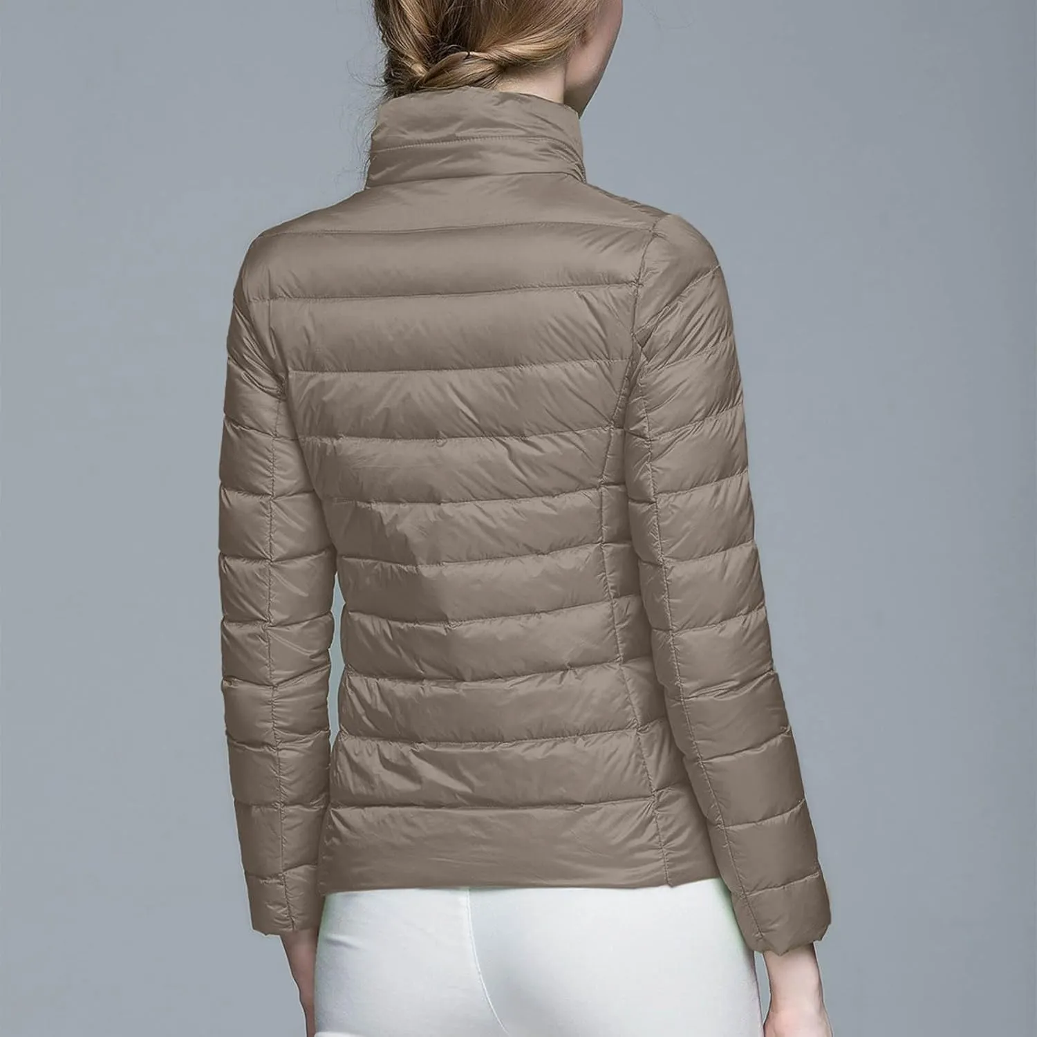 Women's Short Down Coat Packable Puffer Jacket 2024 Ultra Light Hooded Winter Quilted Winter Coat with Pocket Outwear