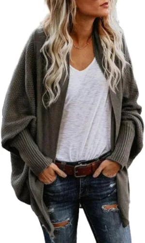 Women's Sweaters Cardigan Oversized Chunky Knit Kimono Slouchy Wrap Batwing Open Front Outwear Coat