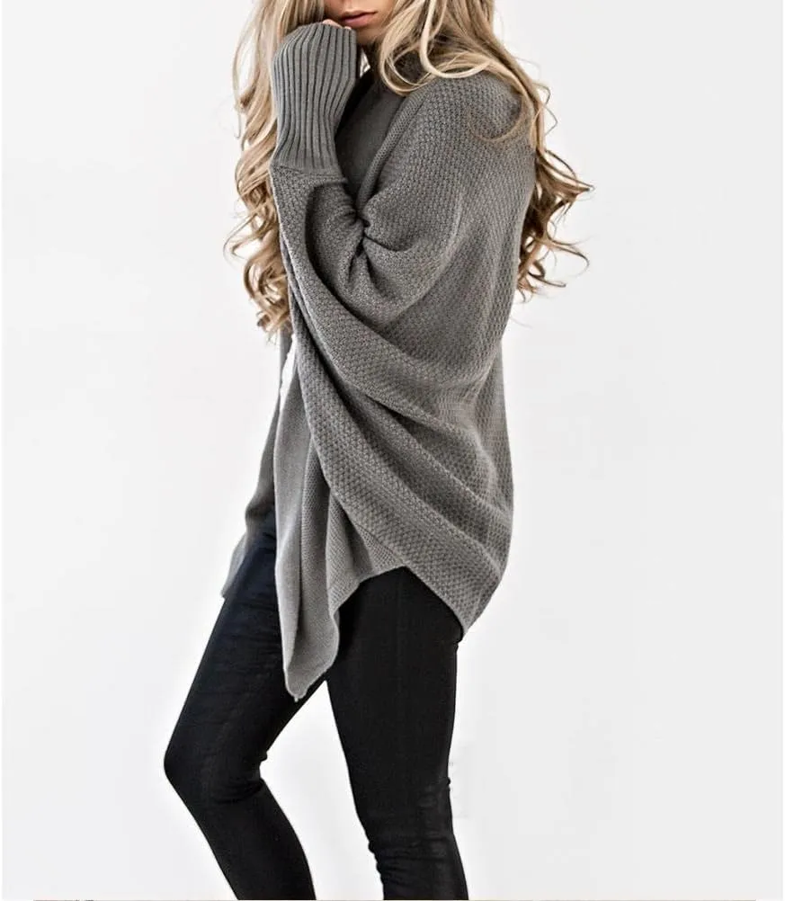 Women's Sweaters Cardigan Oversized Chunky Knit Kimono Slouchy Wrap Batwing Open Front Outwear Coat