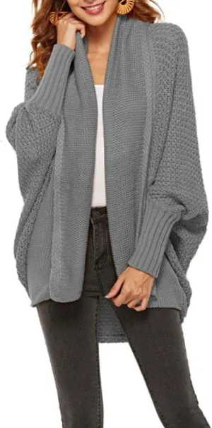 Women's Sweaters Cardigan Oversized Chunky Knit Kimono Slouchy Wrap Batwing Open Front Outwear Coat