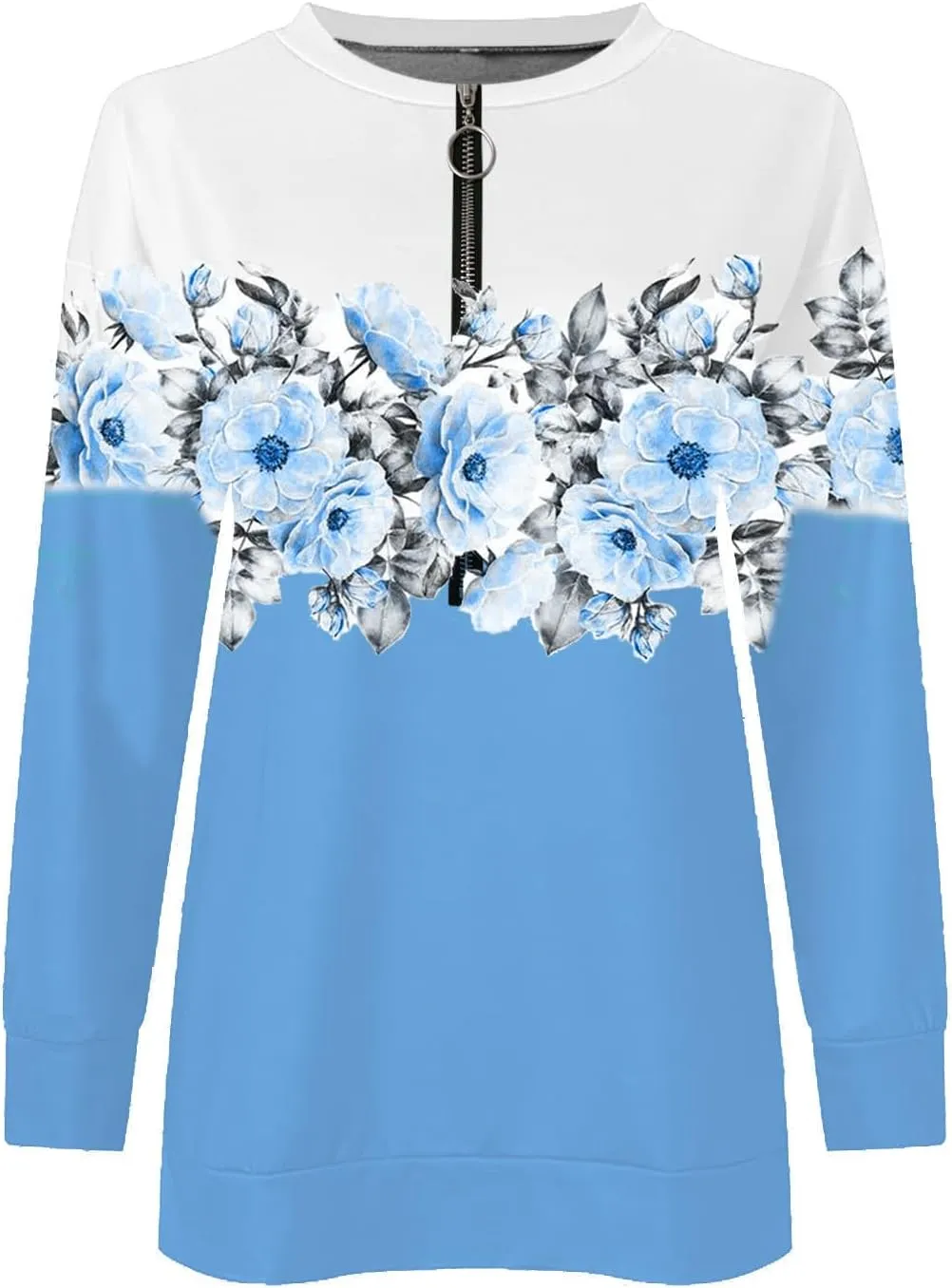 Women's Sweatshirt Pullover 2023 Casual Fall Basic Quarter Zipper Long Sleeve Top Hoodie Loose Fit Shirt