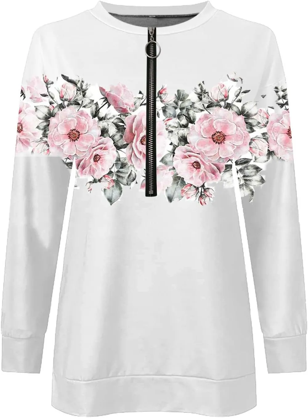 Women's Sweatshirt Pullover 2023 Casual Fall Basic Quarter Zipper Long Sleeve Top Hoodie Loose Fit Shirt