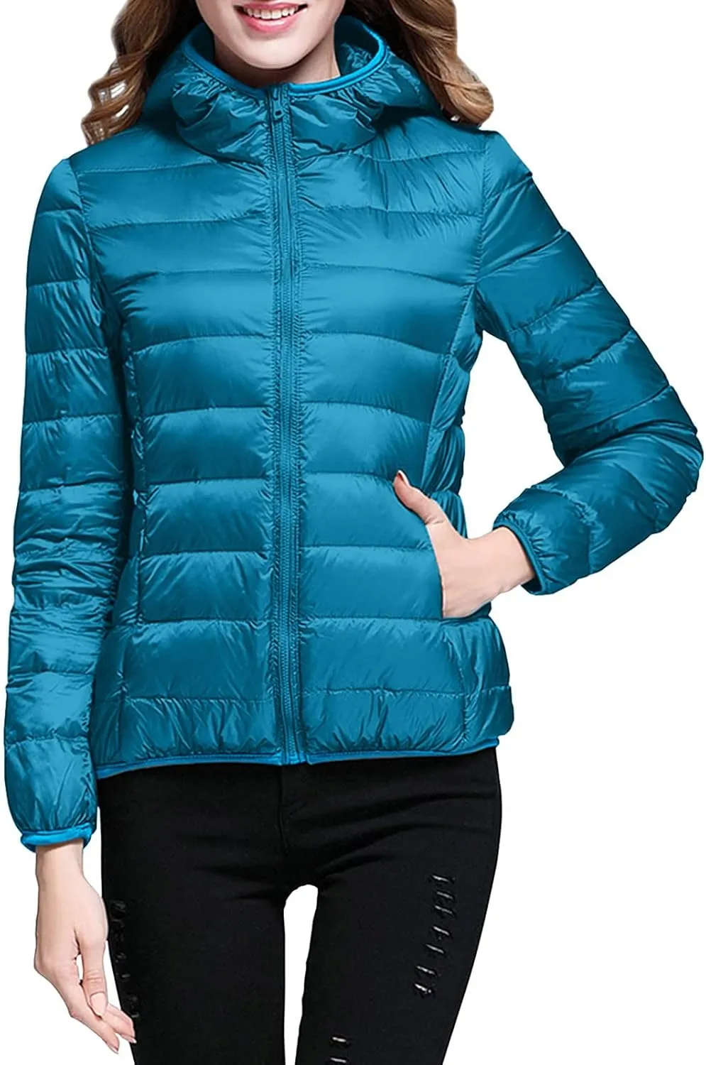 Women's Winter Casual Quilted Jackets Oversized Shearling Fleece Hooded Fleece Jacket Fall Fashion Open Front Coats
