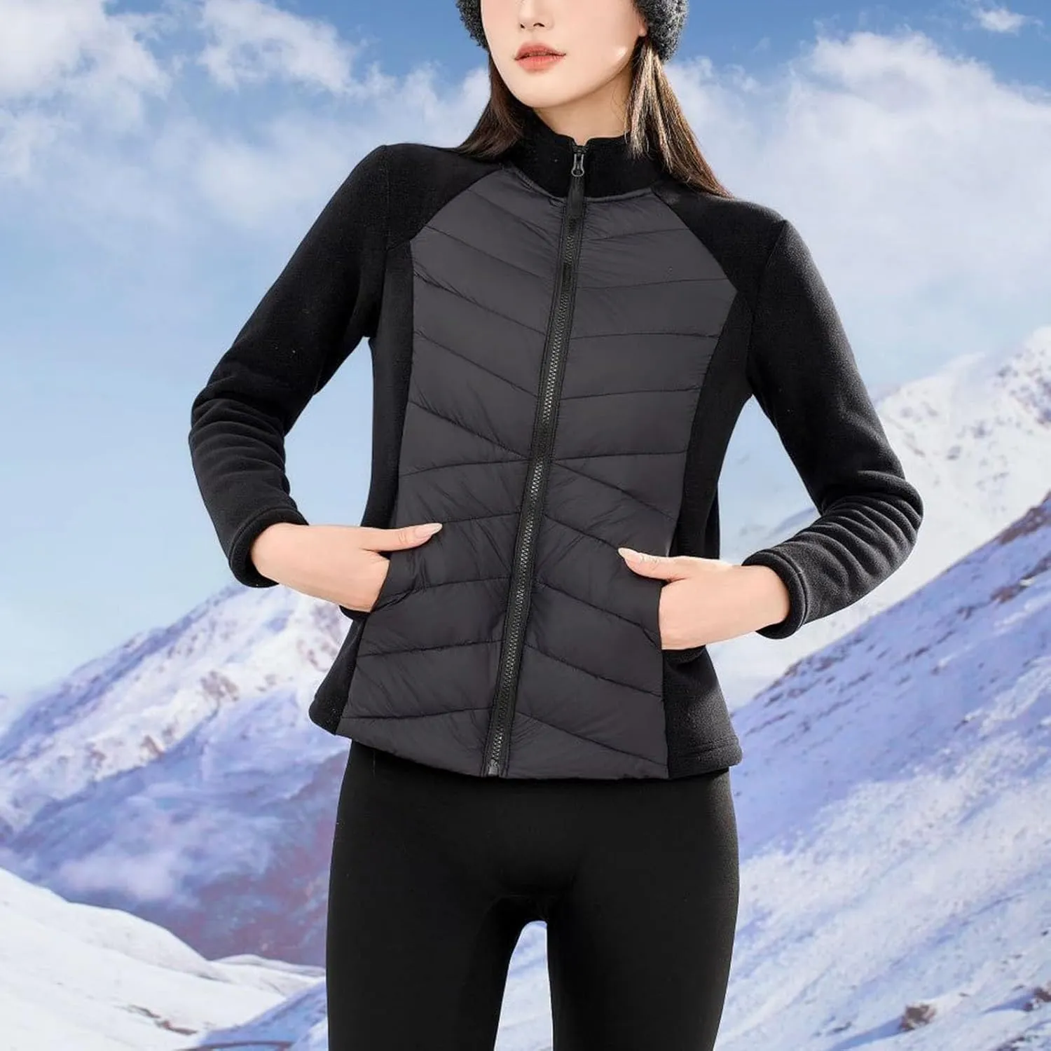 Women's Winter Coats Padded Puffer Cardigan Quilted Vintage Floral Jacket Women Winter Clothes Fashion Parka