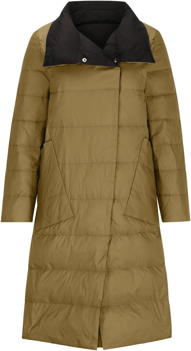 Womens Winter Coats Plus Size Waterproof Long Winter Coat Warm Puffer Jacket Thickened Down Parka Maxi Coat
