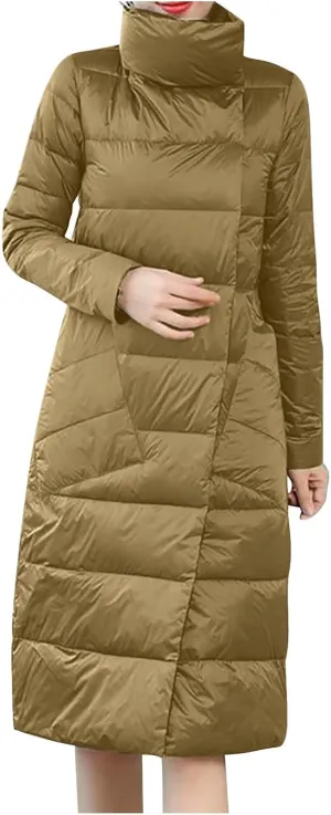 Womens Winter Coats Plus Size Waterproof Long Winter Coat Warm Puffer Jacket Thickened Down Parka Maxi Coat